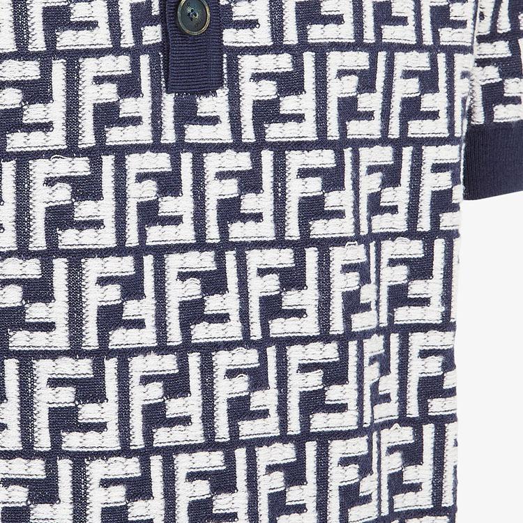 FENDI Ff Motif Short-Sleeved Knit Polo Shirt FZC349AR85F04V6
