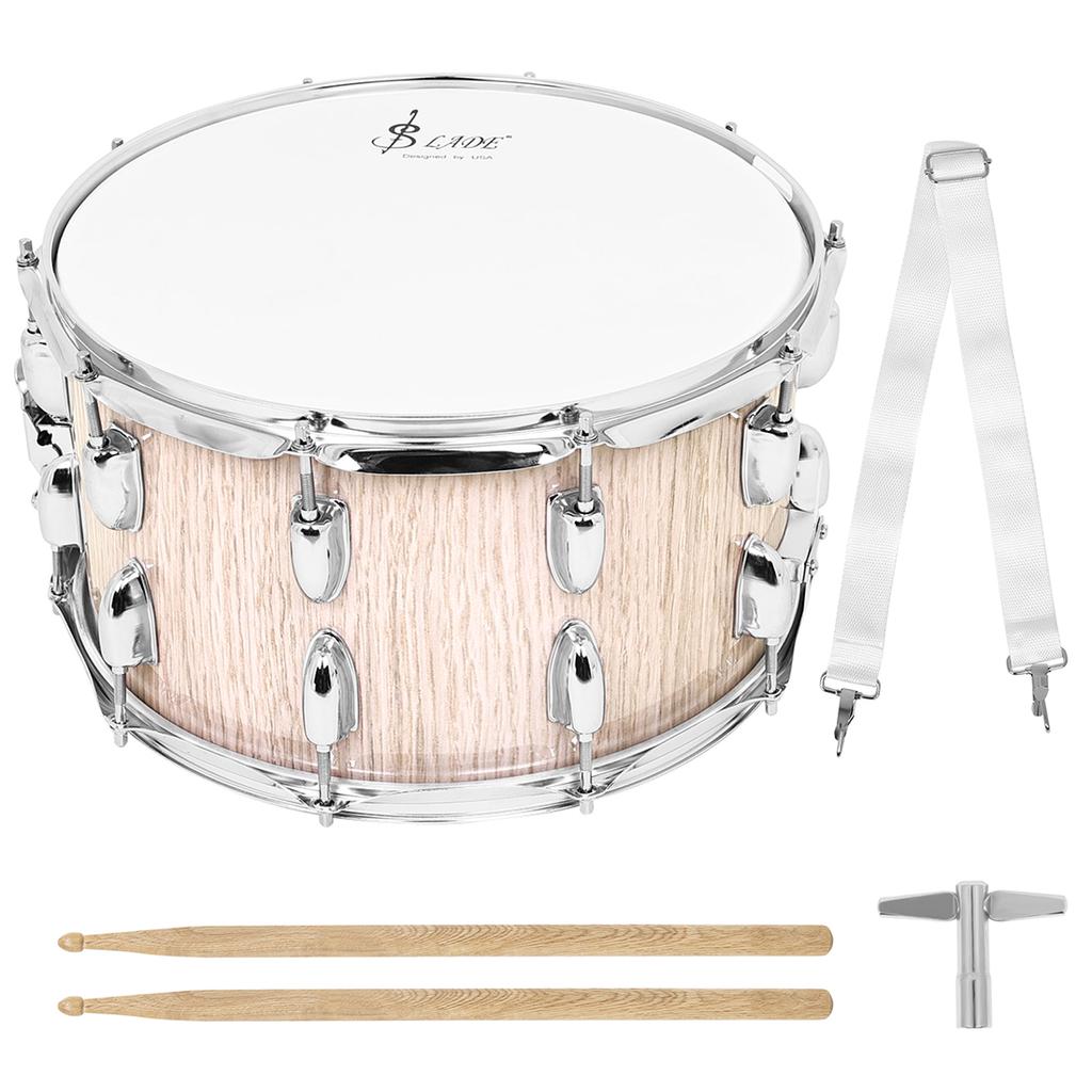 SLADE Snare Drum Set 14x8 Inch Percussion Instrument Drum Set with Drumsticks Shoulder Strap Drum Key for Students Beginner