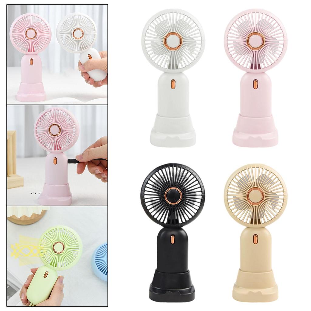 Tragbarer Handventilator Wiederaufladbar Sommergeschenk Leiser Kleiner Handventilator Mini Schreibtischventilator zum Arbeiten Zuhause Camping Büro Angeln