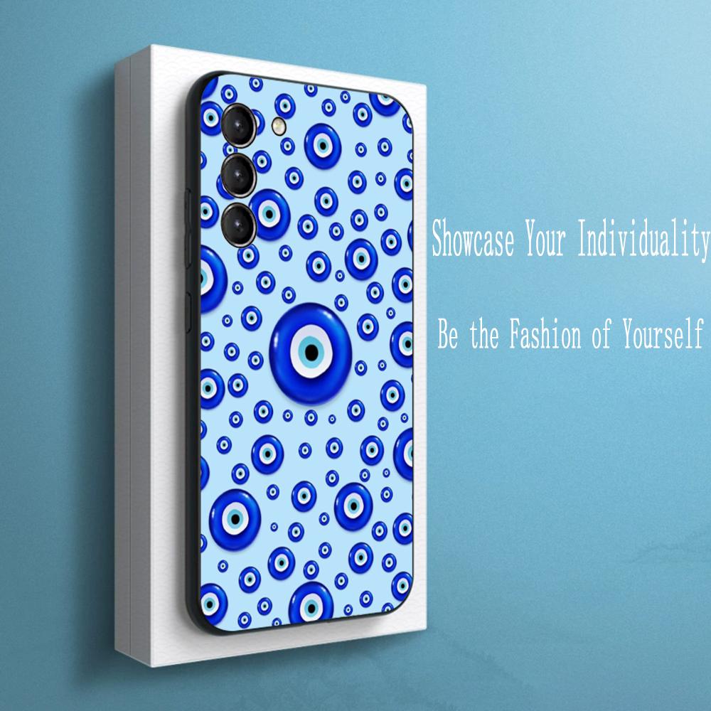 Fashion Cool Evil Eye Design Phone Case For Samsung Galaxy S25 S24 S23 S22 S21 S20 Plus Ultra Note20 Limited Soft Black