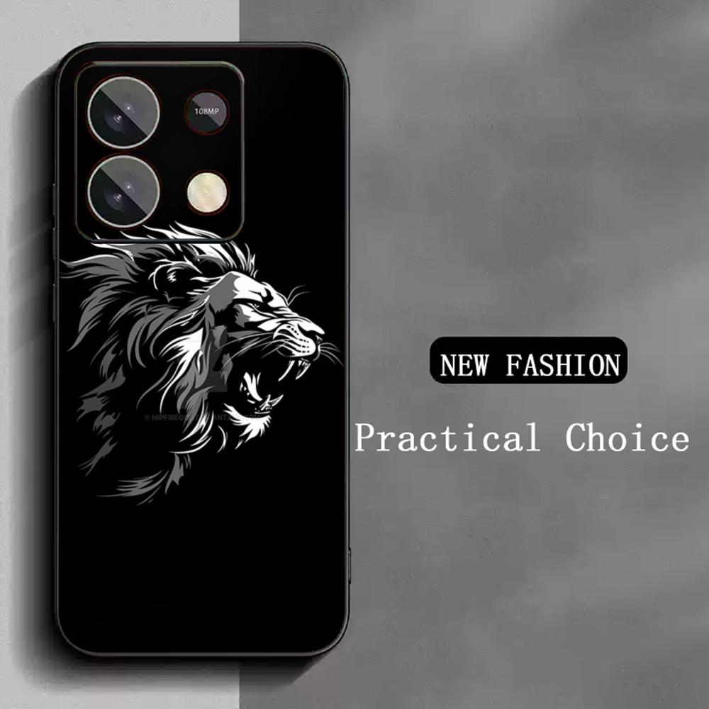 Cool king lion fashion design Phone Case For Redmi Note 14 13 12 11 Pro Plus S 5G 14C A3 Soft Black Phone Cover