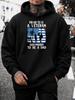 Unisex Hoodie, Veterans Day, Proud To Be a Even Prouder To Be a Dad with American And Soldier Silhouette, Pullover Sweatshirt, Casual Streetwear, Fall
