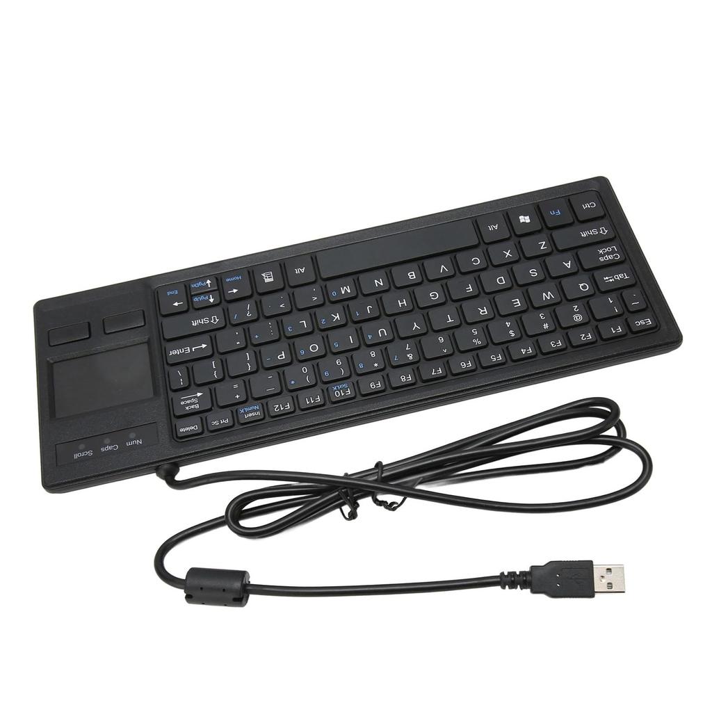 Akozon K 800 Keyboard with Touchpad, Wired, Ultra-Thin, Mini, Compact, with HUB Function, Thin USB Trackpad Combo