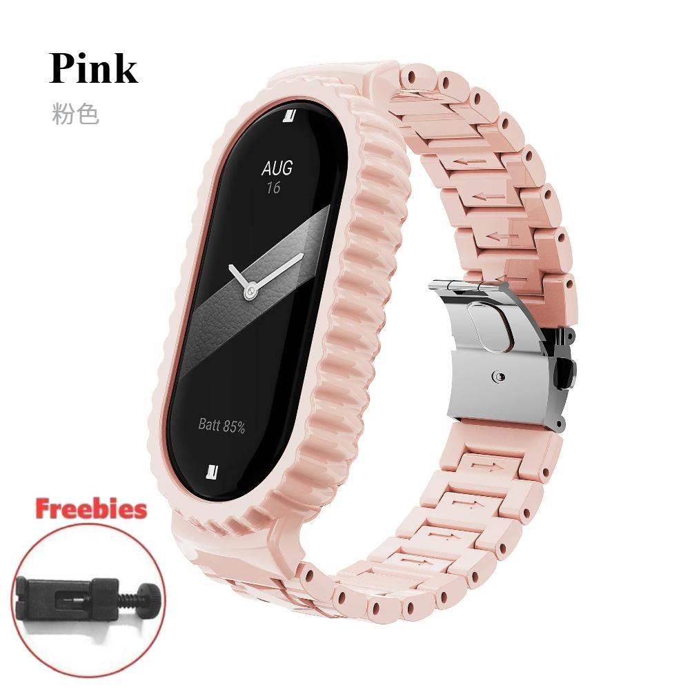 Strap+Case For Xiaomi Mi Band 10 Strap Resin Replaceable Bracelet Wristband for Mi Band 9 8 7 Belt Mi Band 6 5 4 3  Strap