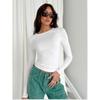 Damen Casual Langarm Einfarbig Slim Unterzieh-T-Shirt