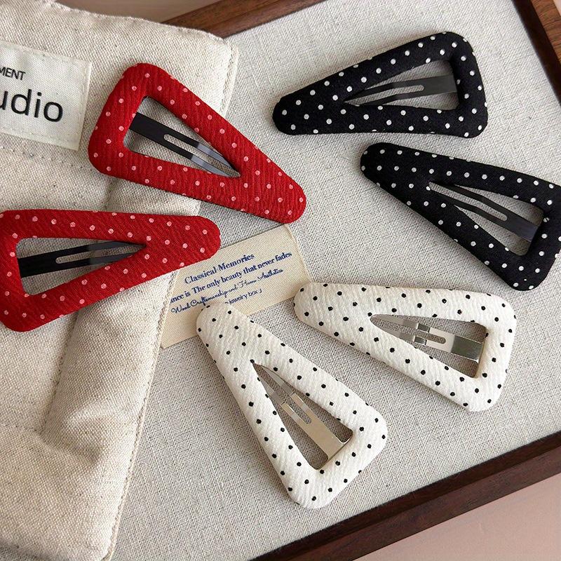 Korean Style Polka Dot Triangle Hair Clip Women's Fashionable and Simple BB Clip Hair Accessories