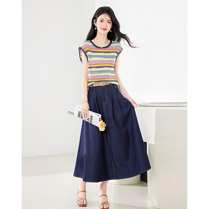 Elegant Mixed Texture Summer Women's Set
