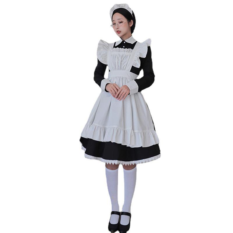 Japanese Lolita Long Sleeve Cosplay Maid Dress LT003