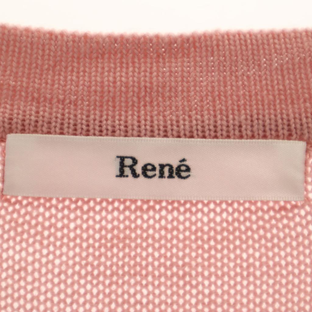 Rene Made In Japan Long Sleeve Long Knit Cardigan 36 Pink Women Used