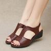 Summer New Women Fish Mouth Wedge Sandals Soft Sole Sandals Comfortable Mother Shoes