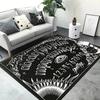 Gotischer Totenkopf Teppich Rutschfester Halloween Dekorativer Teppich für Toilette Schlafzimmer Wohnzimmer Küche Eingangstür Matte Heimdekoration