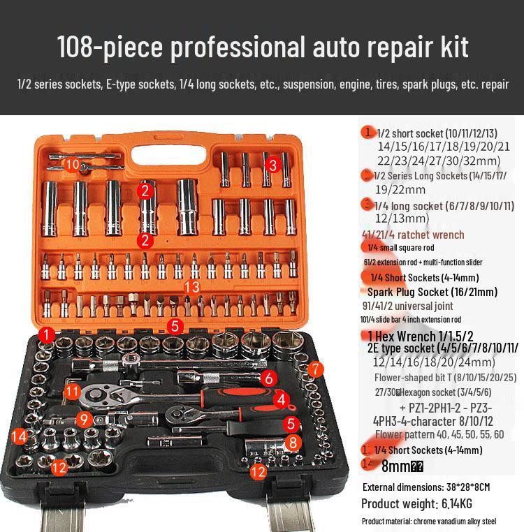 

Набор инструментов механика из 82 предметов, Набор торцевых головок для авторемонта из 121 предмета, Набор для домашнего ремонта из 46 предметов