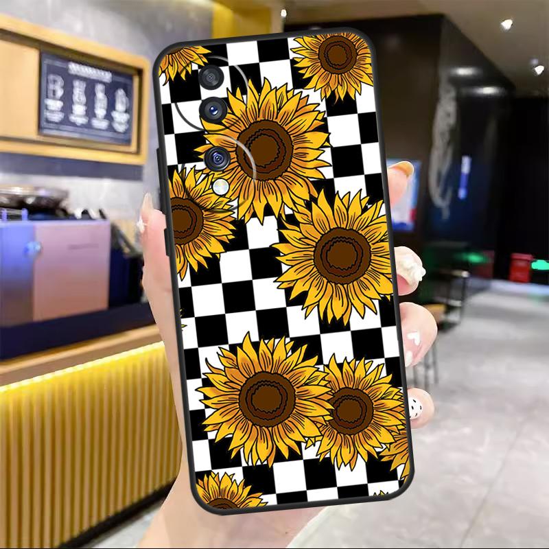 

Checkerboard Sunflower For Honor Magic 6 7 8 Pro Case For Honor 90 70 50 Lite 400 200 X8c X8b X9a X9b X9c X9d Win RT Honor X9a