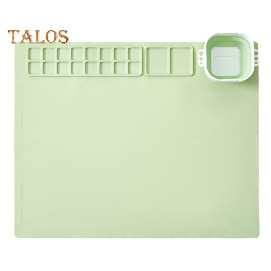 

Силиконовый коврик для рукоделия со складной чашкой, антипригарная поверхность, простой в обслуживании, портативный складной коврик для рисования «сделай сам», силиконовый коврик зелёный