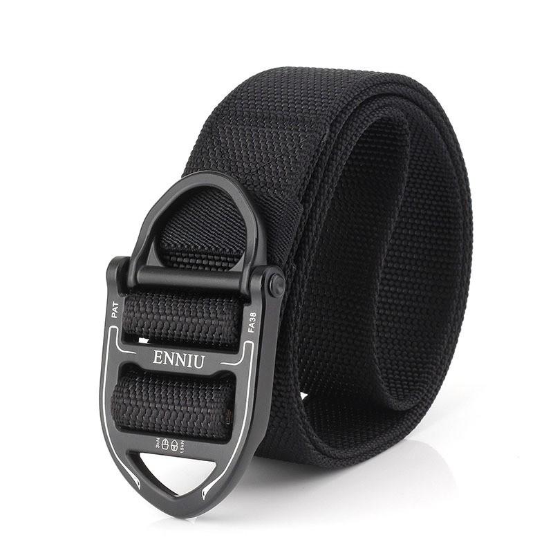

TUSHI Cobra Buckle Nylon Men s Belt Outdoor Student CS Work Canvas Trend 125cm чорний