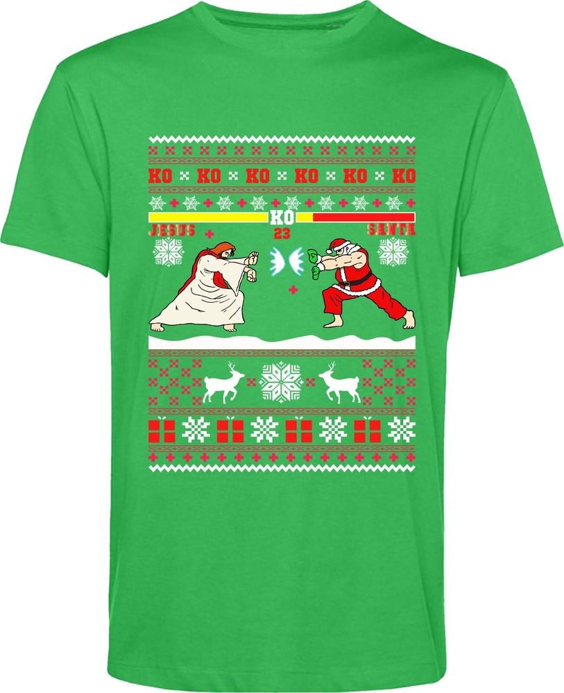 Christmas T Shirt Jesus Vs Santa Ko Christmas Tshirt Hadoukan Unisex Xmas Tee S