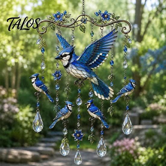 Nature-inspired Wind Chime Outdoor Bird Chimes, Decorative Hanging Pendants, Acrylic Garden Ornament Window Hangings for Porch Patio Decorations Cozy