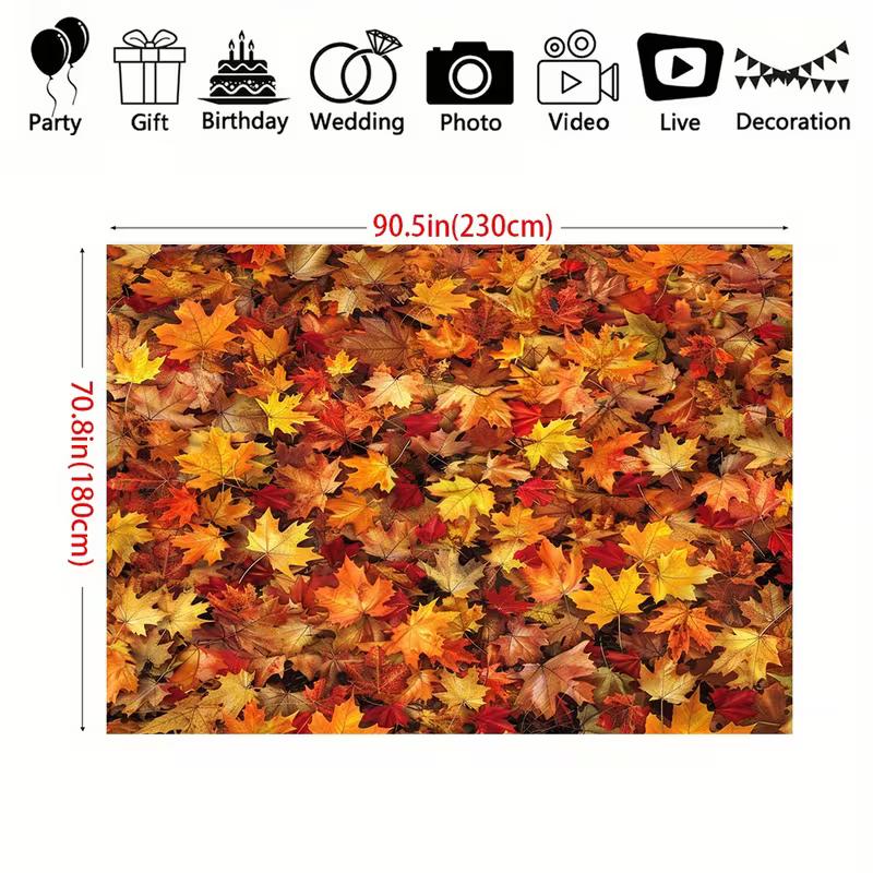 2D Vibrant Fall Maple Leaves Photography Background