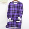 Women's Fashion Plaid Print Round Neck Long Sleeve Plush Winter Warm Pullover Top