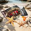 Custom Name Personalized football team Print Beach Towel, for Trip Camping Beach Party Home Decor, Birthday Gift for Family & Friends