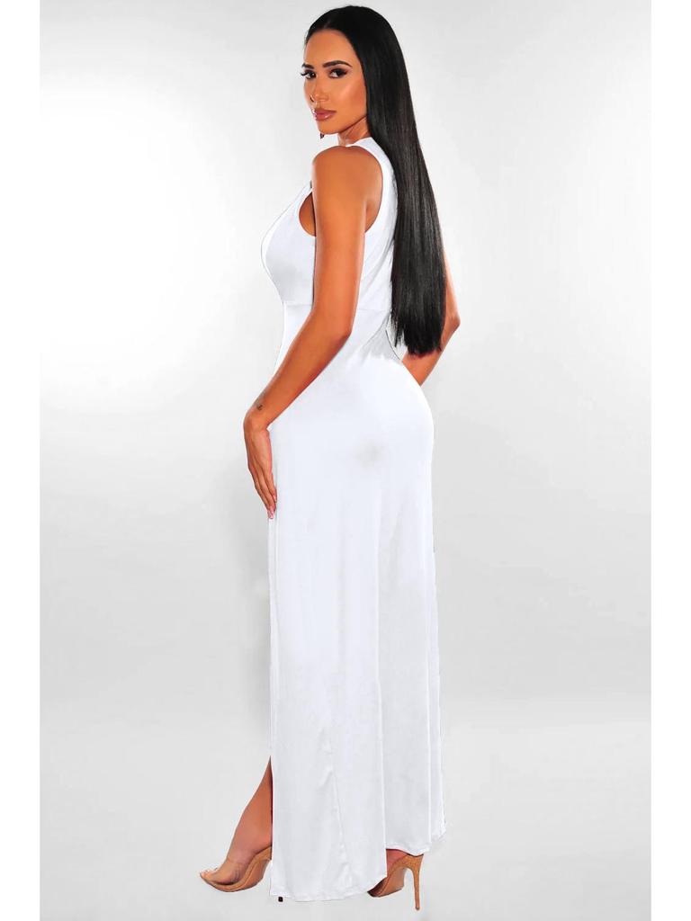 2023 Sommer Mehrfarbiges Tiefes V Schlitz Bandagenkleid - Damen Langkleid für Nachtclubs