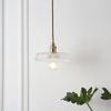 Japanese brass semicircular glass chandelier Nordic simple bed and bed bedroom hallway balcony bar dining room light