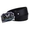 Stag Mode Ledergürtel Weißwedelhirsch Metallschnalle Rentier Gürtel Trend Elchkopf Stil Dekorative Tailleband Herren Geschenk Damen