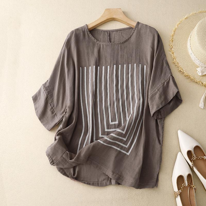 

Летняя футболка женская свободный рукав повседневная кимоно свободного покроя Mujer XXL кофейный