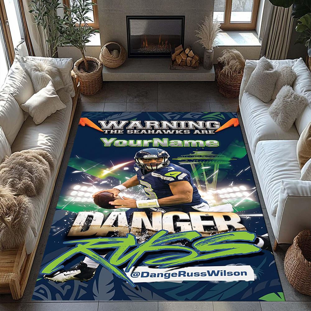Seattle Seahawks Customizable Name Carpet Design For Decorate Room Dining Room Hallway Study Room Antislip Carpet Office Home Decor