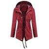 Windbreaker Medium Length Hooded Jacket with Long Sleeves and Waist Up Outdoor Raincoat
