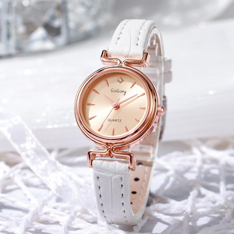 Montre en Cuir pour Femme Antique Simple Montres-Bracelets à Quartz pour Dames Montre Féminine Cadeau