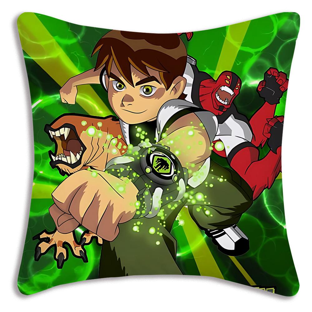 Anime B-Ben 10 Kissenbezüge Cartoon Sofa Dekoratives Zuhause Doppelseitiger Druck Kurzer Plüsch Niedlicher Kissenbezug