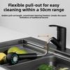 Pull-Down Kitchen Faucet with Dual Hot/Cold Water - Extendable Sprayer Sink Tap for Dishwashing and Food Preparation