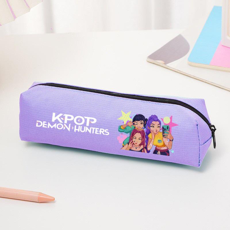 K-pop Demon Hunter Girl Group Cartoon Pencil Case - Oxford Cloth Stationery Bag for Primary Students