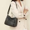Retro Women's Shoulder Bag Solid Color Multi Pocket Storage for Middle-aged and Elderly Mothers Crossbody Bag Small Square Bag