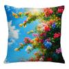 Flower Field Scenic Theme Digital Printing Pillow Cover Short Plush Suitable Living Rooms Bedrooms Sofas Throw Cushion Cover