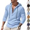 Men's Spring and Autumn Long-sleeved Linen Shirt Hooded Bottoming Shirt Casual T-shirt Sweater Men