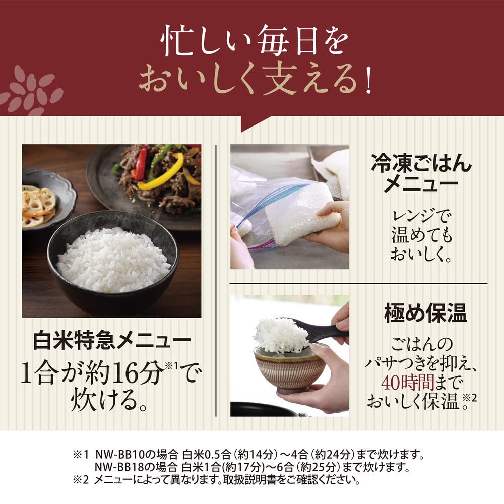 Zojirushi Rice Cooker, 5.5-cup capacity, White, NW-BA10-WA