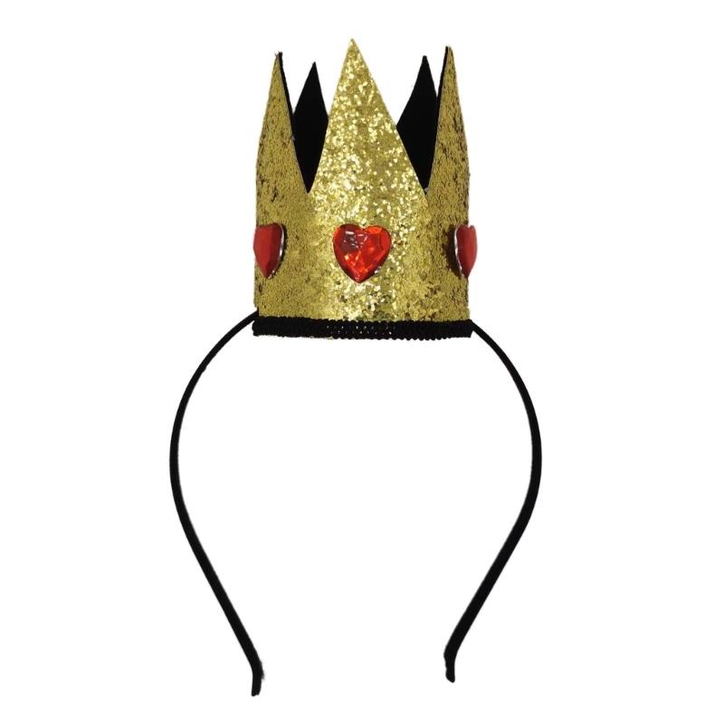 

New Year Crown Headband Party Costume Glitter Heart Party Karaoke Photo Props Party Blingbling Hair Hoop Nightclub