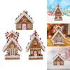 Christmas Gingerbread House Resin Figurine Table Centerpiece Hand Painted Tabletop Decoration for Office Holiday Shops Cafe
