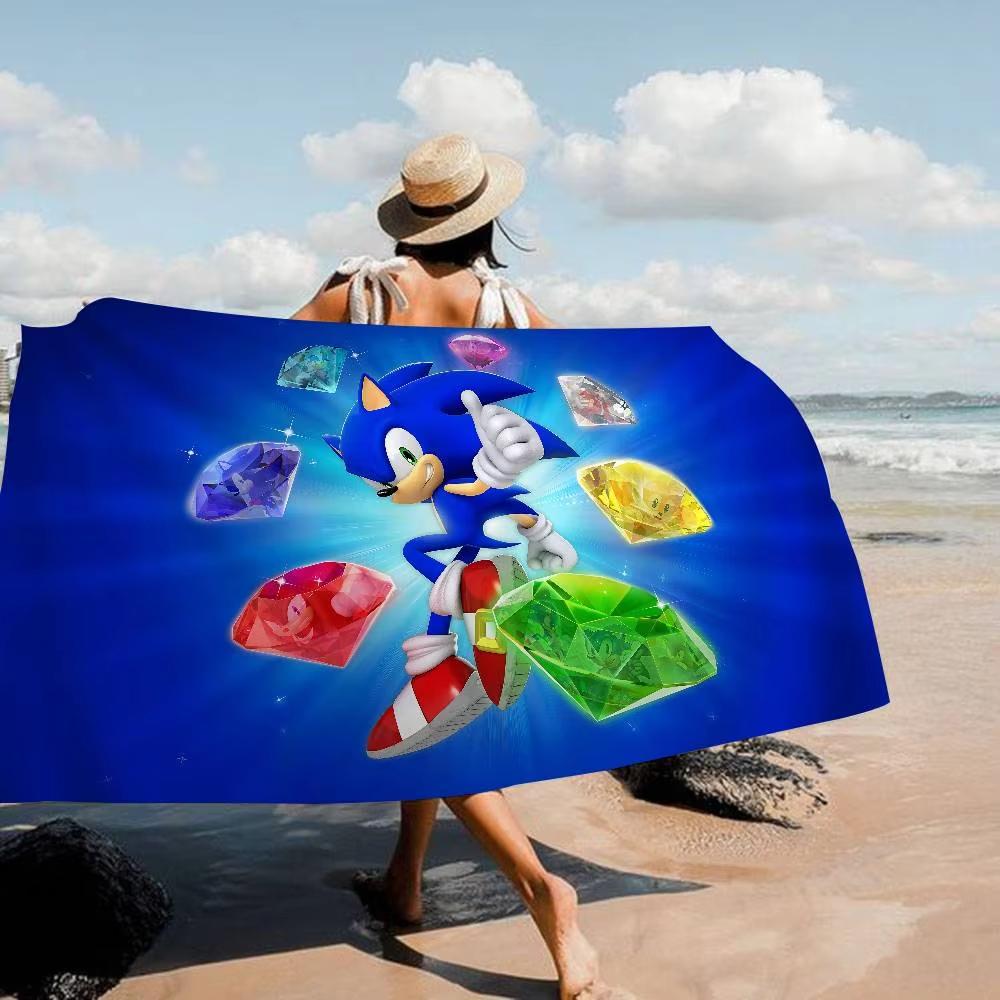 Anime S-Sonic H-HedgehogES Big Microfiber Beach Towel Quick Dry Sand-Free Pool Yoga Travel Towel for Swimming And Fitness