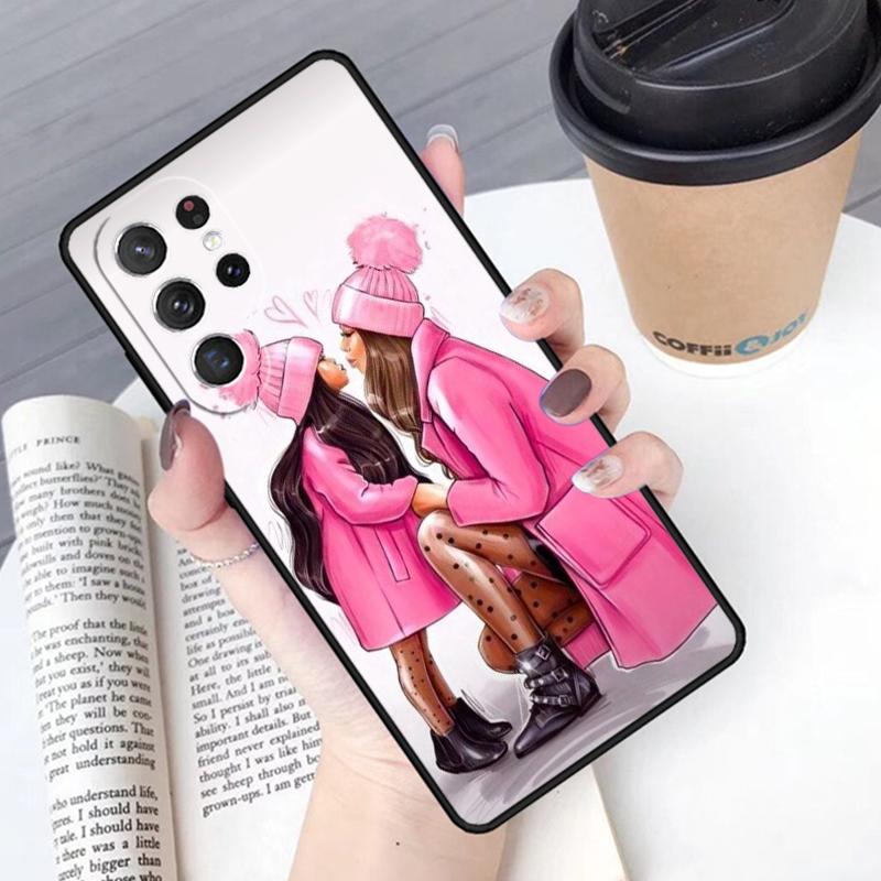 Familie Mom Girl Women Phone Case Cover For Samsung Galaxy S24 S25 Ultra S21 S22 Ultra S10E Note 10 Plus Note 20 FE S23