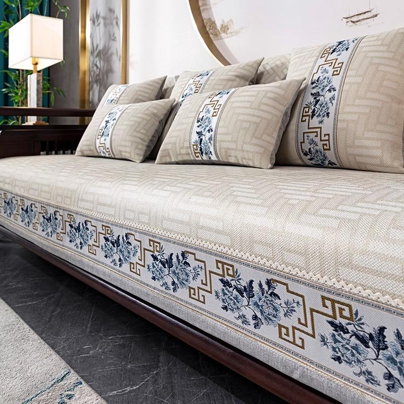 Sofa Cushion New Chinese High-End Non-Slip Cushion Rosewood Full Cover Cloth Four Seasons Universal Wooden Sofa Cover