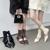 Retro Style Fashion Pointed Head Short Tube Hollow Cool Boots Women's  Spring New Breathable Comfortable Casual Ankle Boots
