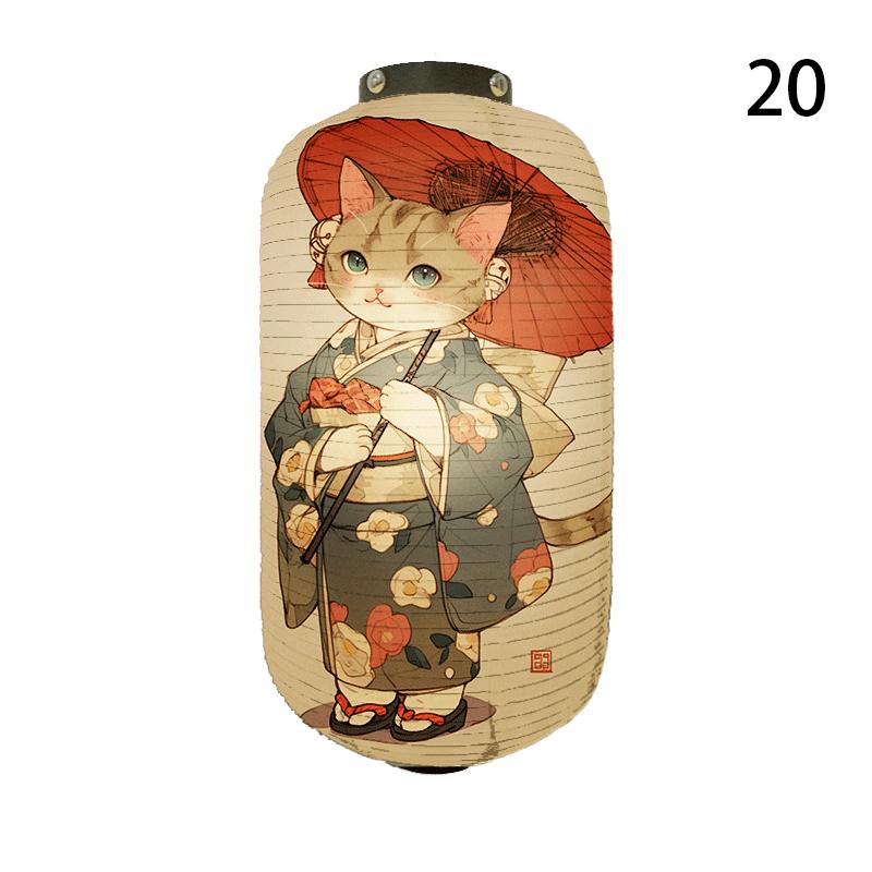 NEW Japanese Chochin Hanging Lantern Ukiyo-e Style Samurai Cat Anime Cartoon Lantern Sushi Restaurant Decor Festival Party Decor