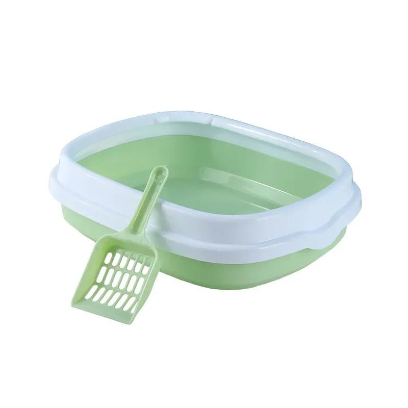 Pet Cat Cleaning Bath Basin Semi-Closed Cat Litter Box Anti Splash Toilet Sandbox Bedpans Cat Supplies For Daily Cat Toilet Use