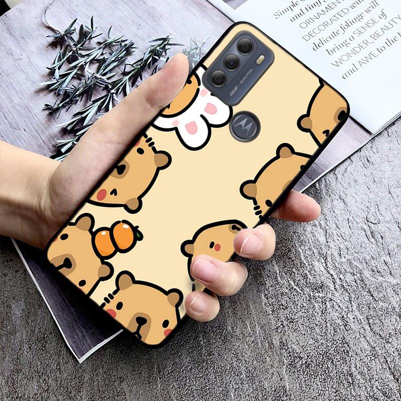 Cute Cartoon Capybara Animal Phone Case For Moto G84 G23 G24 G31 G32 G41 G51 G52 G53 G54 G71 G82 G42 G62 G200 G Play G Stylus
