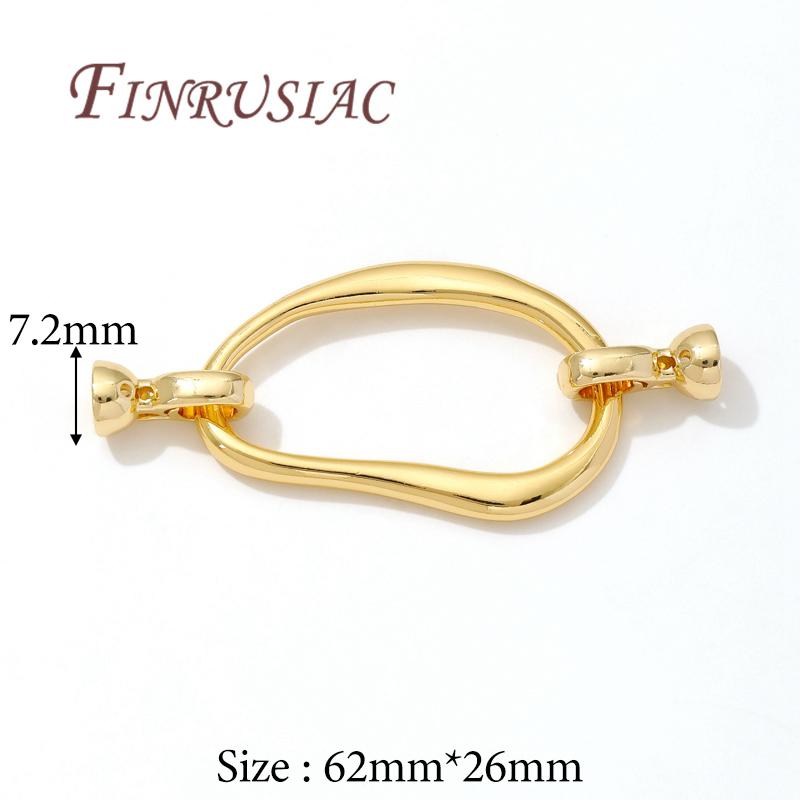 Irregular Jewelry Clasps Findings 18K Real Gold Plated Connectors For Jewelry Fasteners For Bracelets Accessories