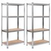 Day and Night - Day and Night Shelving 4 Levels 2 Units Steel Plywood Silver