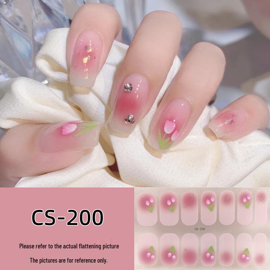 Waterproof Long-Lasting No-Bake 3D Gel Nail Stickers - Removable & Wearable Full-Cover Nail Polish Patches for Women